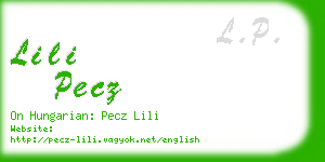 lili pecz business card